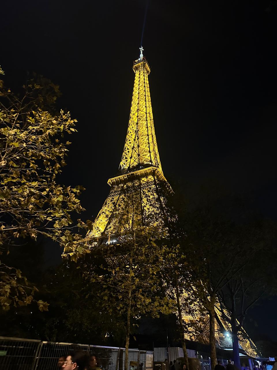 Torre Eiffel iluminada de noche